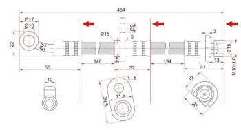 679 р. Тормозной шланг SAT (правый)  Honda Avancier - Odyssey ( 1,  2)  с доставкой в г. Кемерово. Увеличить фотографию 1