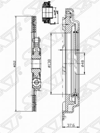 7 999 р. Комплект сцепления SAT (1,4/1,6)  Honda Civic ( EG,  EJ,EK,EM,  ES,  EP,  EU) - HR-V ( GH1,GH2,  GH3, GH4,  GH1, GH2)  с доставкой в г. Кемерово. Увеличить фотографию 1