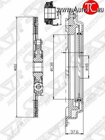 7 999 р. Комплект сцепления SAT (1,4/1,6)  Honda Civic ( EG,  EJ,EK,EM,  ES,  EP,  EU) - HR-V ( GH1,GH2,  GH3, GH4,  GH1, GH2)  с доставкой в г. Кемерово