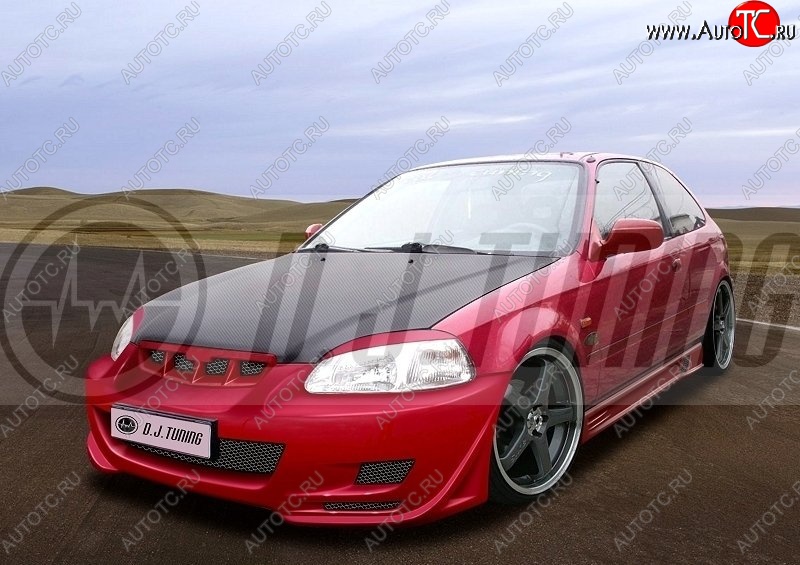 22 899 р. Передний бампер (дорестайлинг) D.J. Honda Civic ES седан дорестайлинг (2000-2003)  с доставкой в г. Кемерово