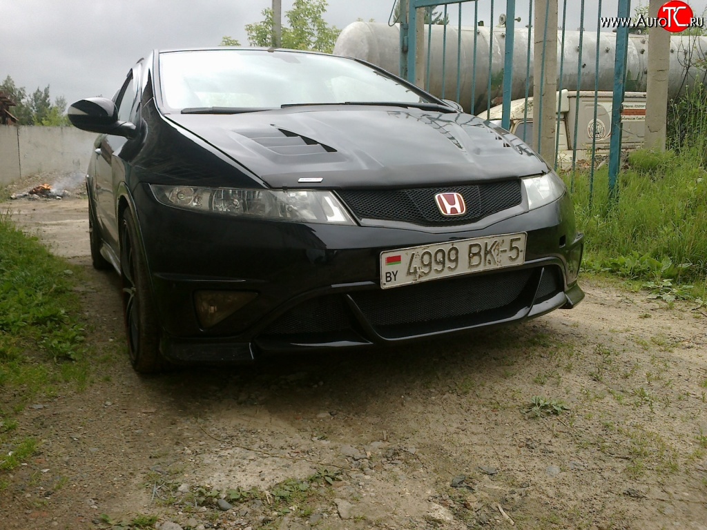 12 899 р. Пластиковый капот Sport Honda Civic FK,FN хэтчбэк 5 дв. дорестайлинг (2005-2008)  с доставкой в г. Кемерово