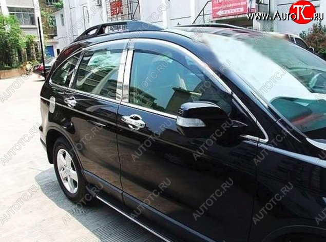 5 349 р. Комплект дефлекторов окон СТ Honda CR-V RE1,RE2,RE3,RE4,RE5,RE7 рестайлинг (2009-2012)  с доставкой в г. Кемерово