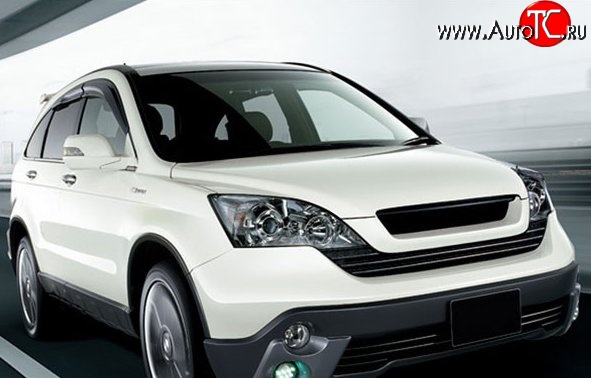 2 399 р. Решётка радиатора M-VRS Honda CR-V RE1,RE2,RE3,RE4,RE5,RE7 дорестайлинг (2007-2010) (Неокрашенная)  с доставкой в г. Кемерово