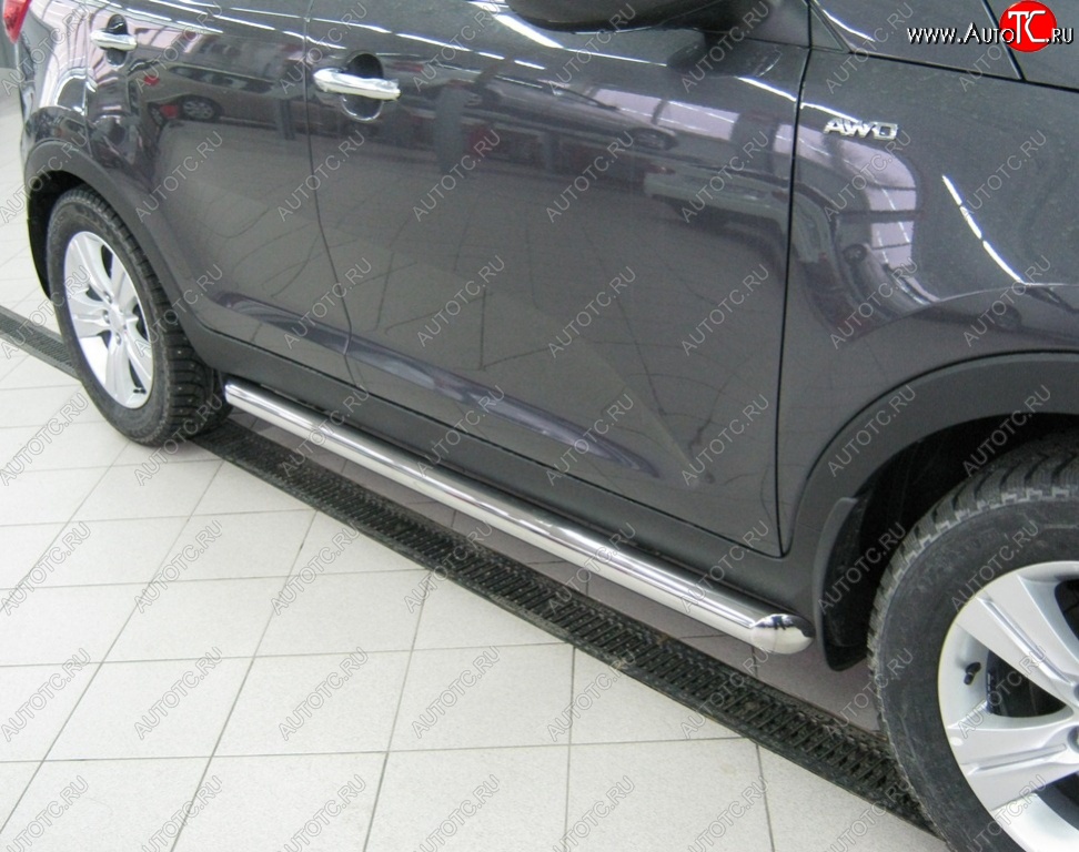 23 799 р. Защита порогов из круглой трубы диаметром 76 мм SLITKOFF v1 Honda CR-V RE1,RE2,RE3,RE4,RE5,RE7 дорестайлинг (2007-2010)  с доставкой в г. Кемерово