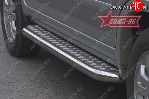 13 724 р. Защита порогов с листом Souz-96 (d60).  Honda CR-V  RE1,RE2,RE3,RE4,RE5,RE7 (2007-2010) дорестайлинг  с доставкой в г. Кемерово