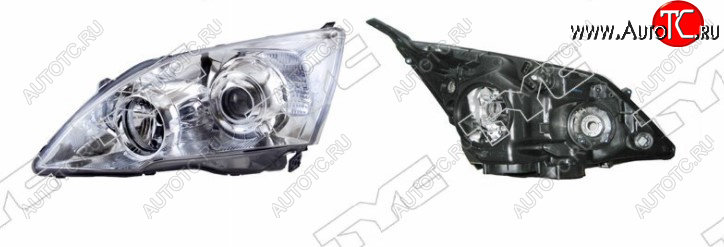 14 699 р. Левая фара передняя TYC Honda CR-V RE1,RE2,RE3,RE4,RE5,RE7 дорестайлинг (2007-2010) (с электрокорректором, не ксенон (Евросвет))  с доставкой в г. Кемерово