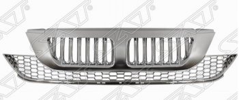 Решётка радиатора SAT (комлект верх + низ) Honda CR-V  RE1,RE2,RE3,RE4,RE5,RE7 (2007-2010) дорестайлинг (Хром)