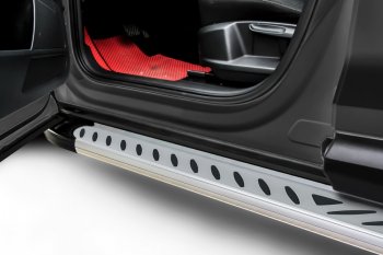 Порожки для ног Slitkoff Elite Honda CR-V  RE1,RE2,RE3,RE4,RE5,RE7 (2007-2012) дорестайлинг, рестайлинг (Silver)