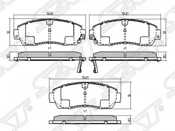 Колодки тормозные передние SAT Honda CR-V RE1,RE2,RE3,RE4,RE5,RE7 дорестайлинг (2007-2010)