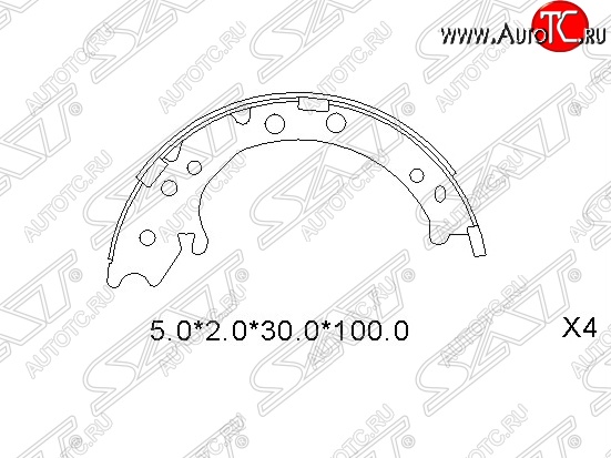 1 669 р. Колодки ручного тормоза SAT Honda CR-V RE1,RE2,RE3,RE4,RE5,RE7 дорестайлинг (2007-2010)  с доставкой в г. Кемерово
