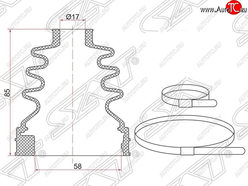 349 р. Пыльник ШРУСа SAT (внутренний/задний/правый) Honda CR-V RE1,RE2,RE3,RE4,RE5,RE7 дорестайлинг (2007-2010)  с доставкой в г. Кемерово