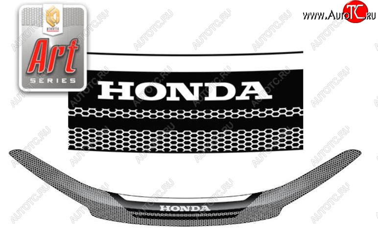 2 299 р. Дефлектор капота CA-Plastiс  Honda CR-V  RM1,RM3,RM4 (2012-2015) дорестайлинг (Серия Art черная)  с доставкой в г. Кемерово