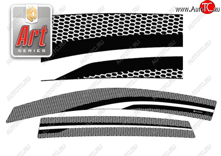 2 479 р. Дефлектора окон CA-Plastic  Honda CR-V  RM1,RM3,RM4 (2012-2015) дорестайлинг (Серия Art белая, Без хром.молдинга)  с доставкой в г. Кемерово