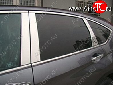 5 949 р. Накладки на стойки дверей СТ Honda CR-V RM1,RM3,RM4 дорестайлинг (2012-2015) (Неокрашенные)  с доставкой в г. Кемерово