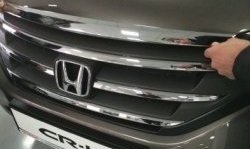2 999 р. Накладка на капот СТ Honda CR-V RM1,RM3,RM4 дорестайлинг (2012-2015)  с доставкой в г. Кемерово. Увеличить фотографию 2