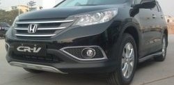 9 749 р. Накладка на передний бампер CT Honda CR-V RM1,RM3,RM4 дорестайлинг (2012-2015) (Неокрашенная)  с доставкой в г. Кемерово. Увеличить фотографию 2