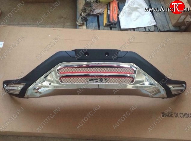 32 399 р. Накладка на передний бампер CT v2 Honda CR-V RM1,RM3,RM4 дорестайлинг (2012-2015) (Неокрашенная)  с доставкой в г. Кемерово