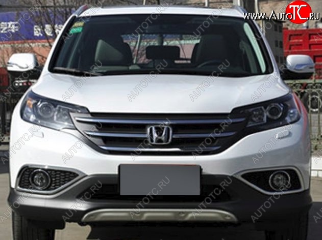 9 749 р. Накладка на передний бампер CT Honda CR-V RM1,RM3,RM4 дорестайлинг (2012-2015) (Неокрашенная)  с доставкой в г. Кемерово
