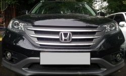 1 469 р. Сетка на бампер (2.0) Russtal (черная)  Honda CR-V  RM1,RM3,RM4 (2012-2015) дорестайлинг  с доставкой в г. Кемерово. Увеличить фотографию 1