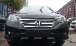 2 059 р. Сетка на бампер (2.4) Russtal (хром) Honda CR-V RM1,RM3,RM4 дорестайлинг (2012-2015)  с доставкой в г. Кемерово. Увеличить фотографию 2