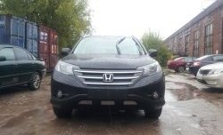 2 059 р. Сетка на бампер (2.4) Russtal (хром) Honda CR-V RM1,RM3,RM4 дорестайлинг (2012-2015)  с доставкой в г. Кемерово. Увеличить фотографию 3
