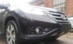 2 059 р. Сетка на бампер (2.4) Russtal (хром) Honda CR-V RM1,RM3,RM4 дорестайлинг (2012-2015)  с доставкой в г. Кемерово. Увеличить фотографию 4