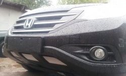 2 059 р. Сетка на бампер (2.4) Russtal (хром) Honda CR-V RM1,RM3,RM4 дорестайлинг (2012-2015)  с доставкой в г. Кемерово. Увеличить фотографию 6