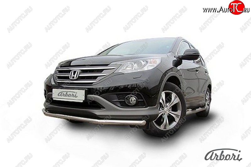 11 699 р. Защита переднего бампера Arbori (нержавейка, 1 труба d57 mm). Honda CR-V RM1,RM3,RM4 дорестайлинг (2012-2015)  с доставкой в г. Кемерово