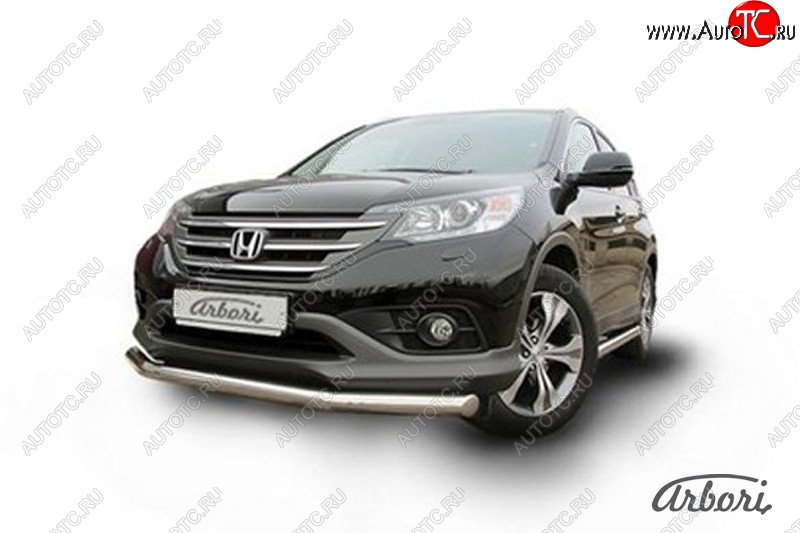 13 589 р. Защита переднего бампера Arbori (нержавейка, 1 труба d76 mm) Honda CR-V RM1,RM3,RM4 дорестайлинг (2012-2015)  с доставкой в г. Кемерово