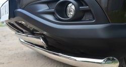 15 549 р. Защита переднего бампера (2 трубыØ76 и 75х42 мм, нержавейка) Russtal Honda CR-V RM1,RM3,RM4 дорестайлинг (2012-2015)  с доставкой в г. Кемерово. Увеличить фотографию 3