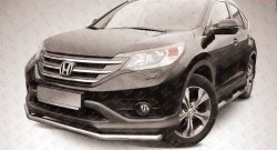 11 899 р. Одинарная защита переднего бампера из трубы диаметром 57 мм Slitkoff  Honda CR-V  RM1,RM3,RM4 (2012-2015) дорестайлинг (Нержавейка, Полированная)  с доставкой в г. Кемерово. Увеличить фотографию 1