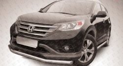 13 749 р. Одинарная защита переднего бампера диаметром 76 мм Slitkoff  Honda CR-V  RM1,RM3,RM4 (2012-2015) дорестайлинг (Нержавейка, Полированная)  с доставкой в г. Кемерово. Увеличить фотографию 1