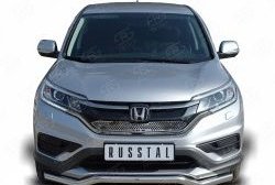 16 249 р. Защита переднего бампера (Ø63 мм волна, нержавейка, 2.0) SLITKOFF  Honda CR-V  RM1,RM3,RM4 (2012-2015) дорестайлинг  с доставкой в г. Кемерово. Увеличить фотографию 1