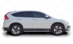 70 999 р. Защита порогов из круглой трубы диаметром 63 мм (рестайлинг) Russtal Honda CR-V RM1,RM3,RM4 дорестайлинг (2012-2015) (Защита порогов с со скосами на торцах (вариант 1))  с доставкой в г. Кемерово. Увеличить фотографию 2