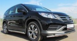 33 899 р. Защита порогов из круглой трубы диаметром 42 мм SLITKOFF Honda CR-V RM1,RM3,RM4 дорестайлинг (2012-2015)  с доставкой в г. Кемерово. Увеличить фотографию 4