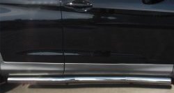76 999 р. Защита порогов из круглой трубы диаметром 63 мм Russtal Honda CR-V RM1,RM3,RM4 дорестайлинг (2012-2015) (Защита порогов с со скосами на торцах (вариант 1))  с доставкой в г. Кемерово. Увеличить фотографию 9