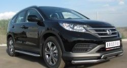 24 649 р. Широкая защита порогов SLITKOFF Honda CR-V RM1,RM3,RM4 дорестайлинг (2012-2015)  с доставкой в г. Кемерово. Увеличить фотографию 2