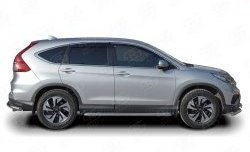 77 999 р. Широкая защита порогов Russtal Honda CR-V RM1,RM3,RM4 дорестайлинг (2012-2015) (Защита порогов с со скосами на торцах (вариант 1))  с доставкой в г. Кемерово. Увеличить фотографию 3