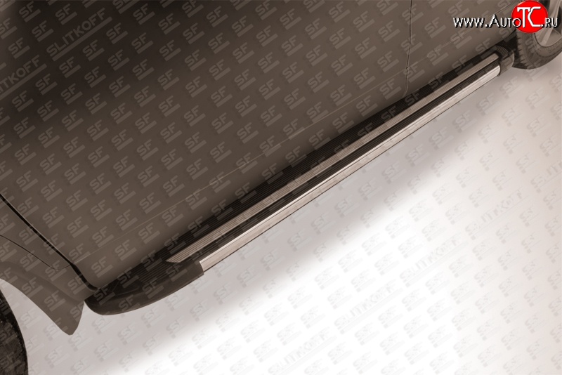 11 299 р. Алюминиевые пороги Slitkoff Luxe Black  Honda CR-V  RM1,RM3,RM4 (2012-2015) дорестайлинг  с доставкой в г. Кемерово