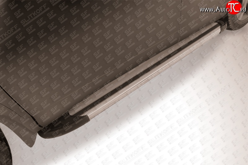 10 699 р. Алюминиевые пороги Slitkoff Luxe Silver  Honda CR-V  RM1,RM3,RM4 (2012-2015) дорестайлинг  с доставкой в г. Кемерово