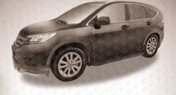 13 349 р. Алюминиевые пороги Slitkoff Optima Black  Honda CR-V  RM1,RM3,RM4 (2012-2015) дорестайлинг  с доставкой в г. Кемерово. Увеличить фотографию 2
