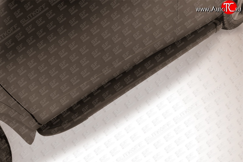 13 349 р. Алюминиевые пороги Slitkoff Optima Black  Honda CR-V  RM1,RM3,RM4 (2012-2015) дорестайлинг  с доставкой в г. Кемерово