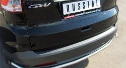 18 299 р. Защита заднего бампера (Ø42 мм с уголками, нержавейка) SLITKOFF  Honda CR-V  RM1,RM3,RM4 (2012-2015) дорестайлинг  с доставкой в г. Кемерово. Увеличить фотографию 2