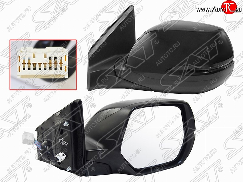 6 299 р. Левое боковое зеркало заднего вида SAT (обогрев, поворот, 7 контактов) Honda CR-V RM1,RM3,RM4 дорестайлинг (2012-2015) (Неокрашенное)  с доставкой в г. Кемерово