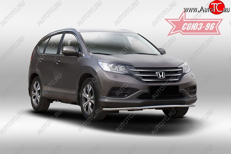 11 384 р. Защита переднего бампера одинарная Souz-96 (d42) Honda CR-V RM1,RM3,RM4 дорестайлинг (2012-2015)  с доставкой в г. Кемерово