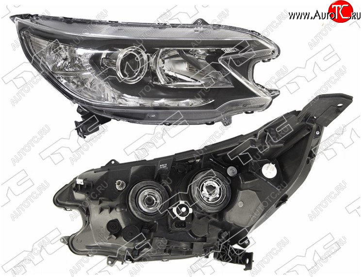 6 499 р. Правая фара передняя TYC Honda CR-V RM1,RM3,RM4 дорестайлинг (2012-2015) (Галоген, с электрокорректором)  с доставкой в г. Кемерово