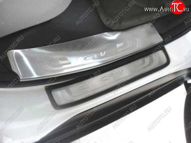 8 049 р. Накладки на порожки автомобиля СТ Honda CR-V RM1,RM3,RM4 дорестайлинг (2012-2015)  с доставкой в г. Кемерово