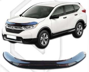 2 299 р. Дефлектор капота RW CA-Plastic  Honda CR-V  RW,RT (2016-2022) дорестайлинг, рестайлинг (Classic черный, Без надписи)  с доставкой в г. Кемерово. Увеличить фотографию 1