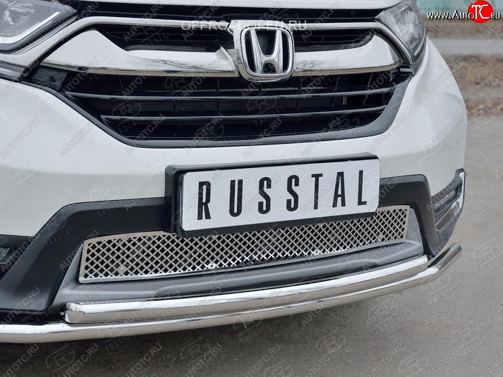 1 799 р. Решетка радиатора Russtal (лист) Honda CR-V RW,RT дорестайлинг (2016-2020) (Неокрашенная)  с доставкой в г. Кемерово
