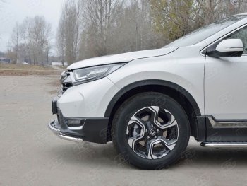 17 449 р. Защита переднего бампера (2 трубыØ42 мм, нержавейка) SLITKOFF Honda CR-V RW,RT дорестайлинг (2016-2020)  с доставкой в г. Кемерово. Увеличить фотографию 3